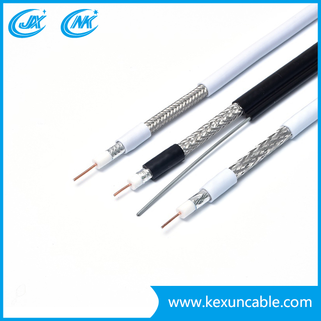 Copper or CCS Conductor RG6 Communication Satellite Antenna Cable with 112*0.12 Braiding