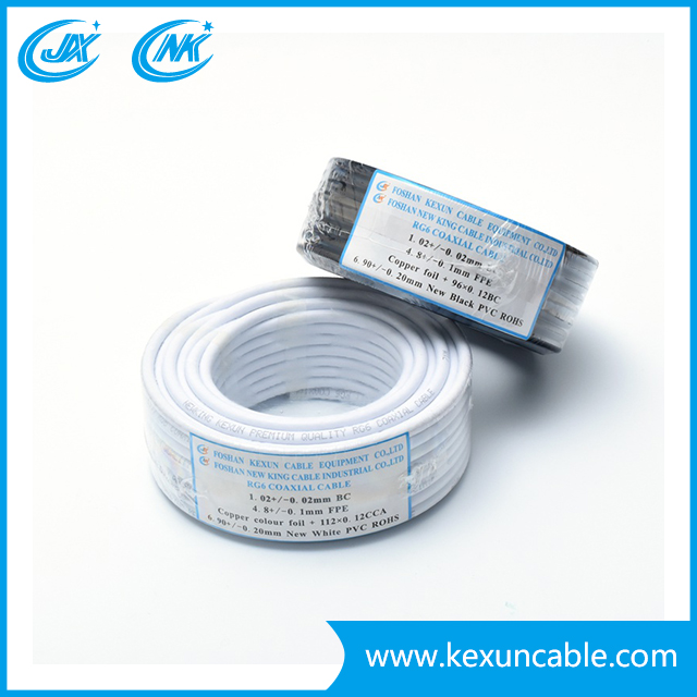 Quad-Shield RG6 Coaxial Cable for CATV CCTV Antenna Cable 18AWG CCS 85% Coverage